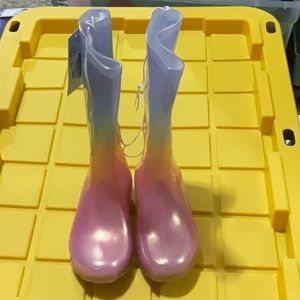 Rainbow cat and Jack rain boots